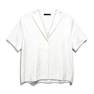 kes nyc dvory 100% Silk short sleeve relax fit button down blouse top size small